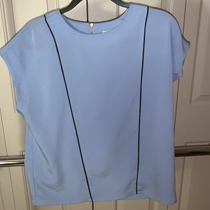Baby blue & black work shirt from express